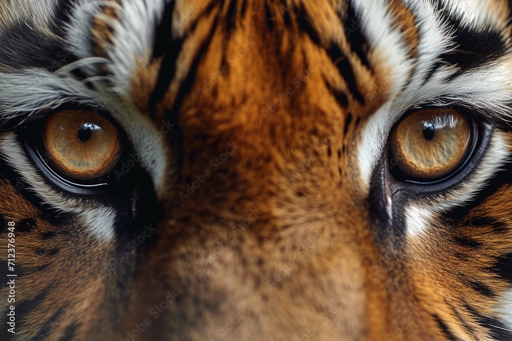 Big eyes. Eyes of a red tiger close up.