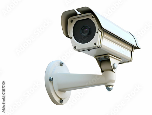 Side view surveillance isolated on a white background. Stationary camera.High-resolution
