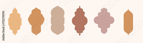 ramadan kareem set stylish frame, promotions and advertising baner, islamic frame vector illustration in arabic style. graphic boho style with abstract shapes templates for social media
