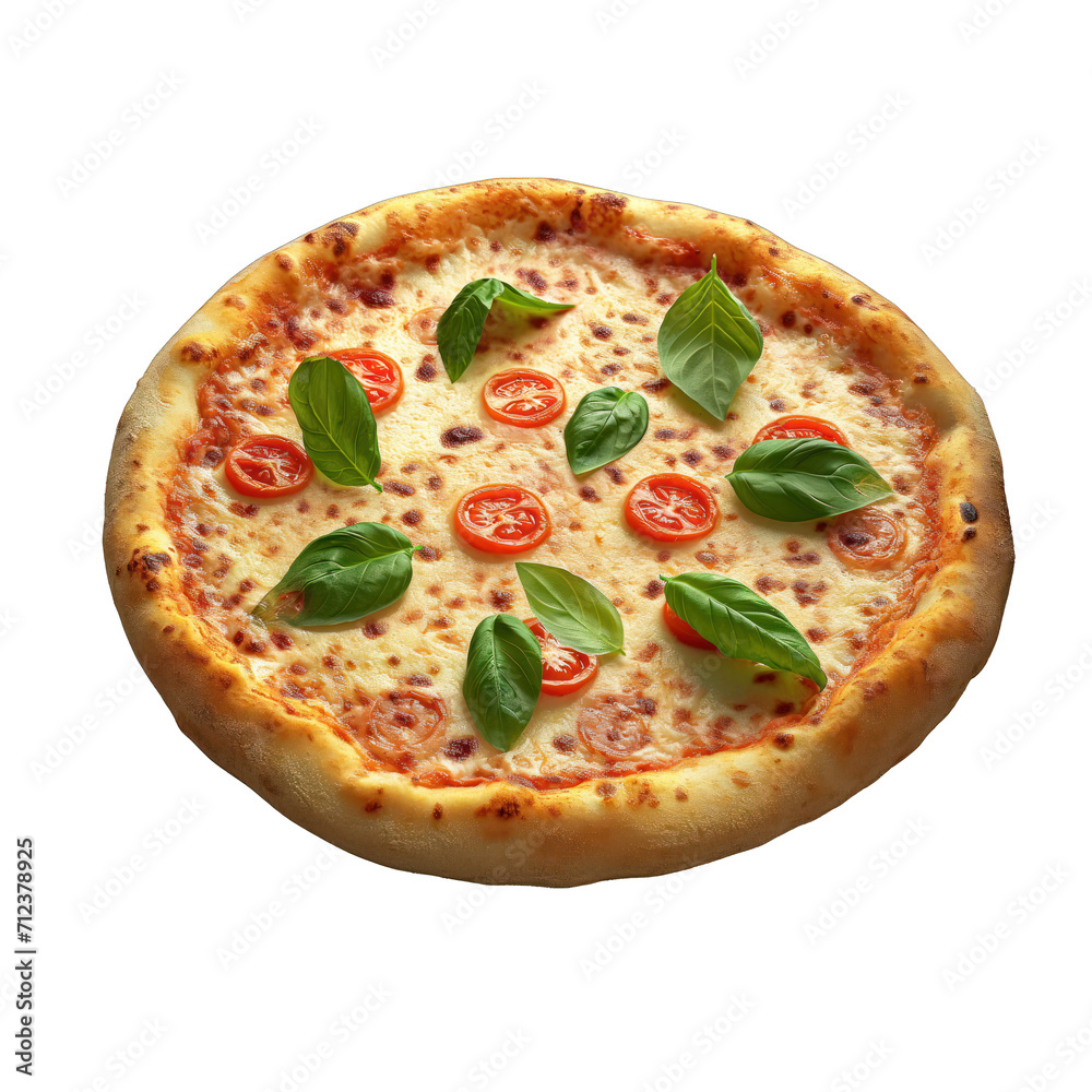 pizza margherita . Clipart PNG image . Transparent background . Generative AI 
