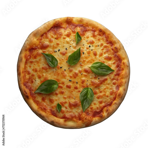 pizza margherita . Clipart PNG image . Transparent background . Generative AI  photo