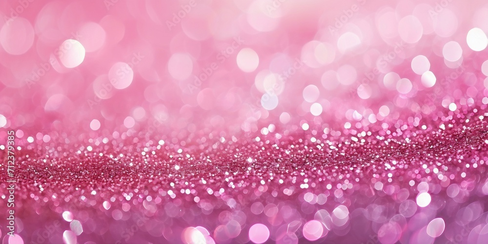 Abstract bokeh background with pink glitter