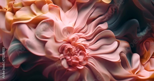 Ephemeral bloom, calm floral blossom kaleidoscope, symphony vivid petals animation photo