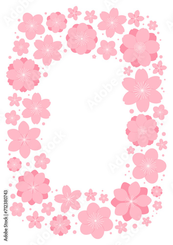 Wallpaper Mural Spring flowers, blossoms, blooms, floral frame. Rectangular border with copy space on transparent background. Flat style vector illustration. Abstract geometric design. Concept seasonal banner Torontodigital.ca