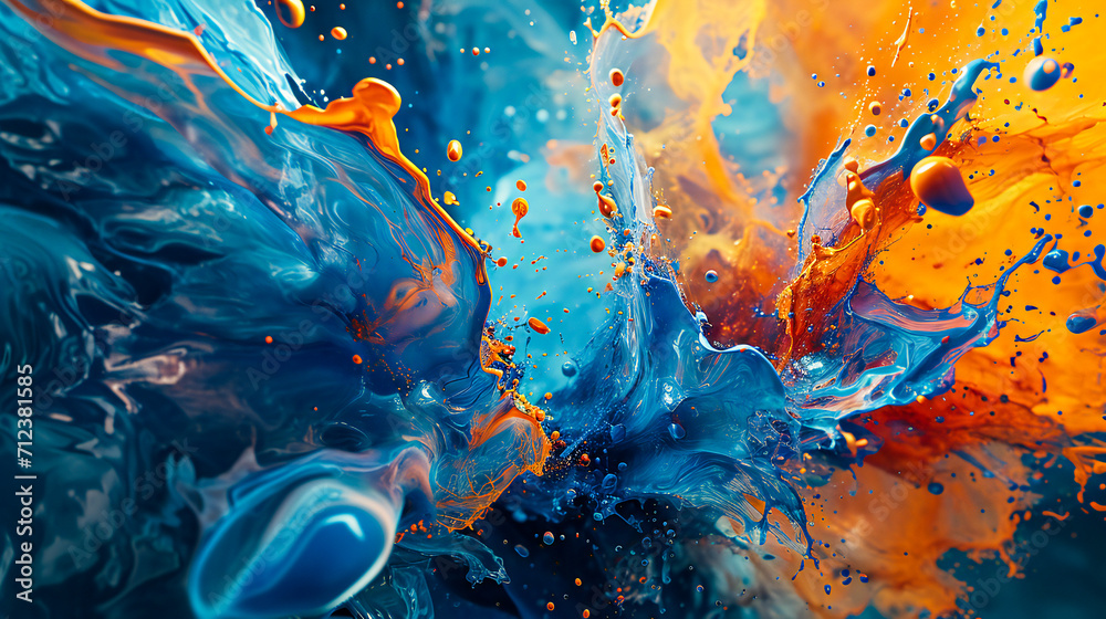 Abstract colors splash, closeup