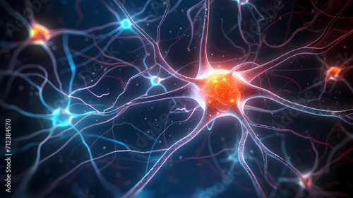 Nervous system, central nervous cells of the brain, neuroscience background © Derby