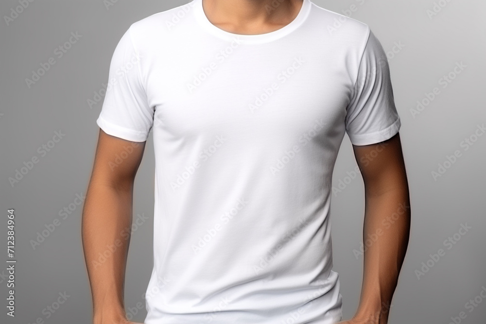 Woman in White Tshirt Mockup created with Generative AI Woman in White Tshirt Mockup created with Generative AI