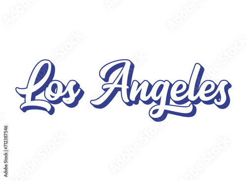 Handwritten word Los Angeles. 3D vintage, retro lettering for poster, sticker, flyer, header, card, clothing