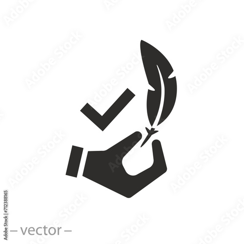 dermatology tested icon, high comfort structure, skin and body protect, allergen free, hypoallergenic flat symbol on white background - vector illustration