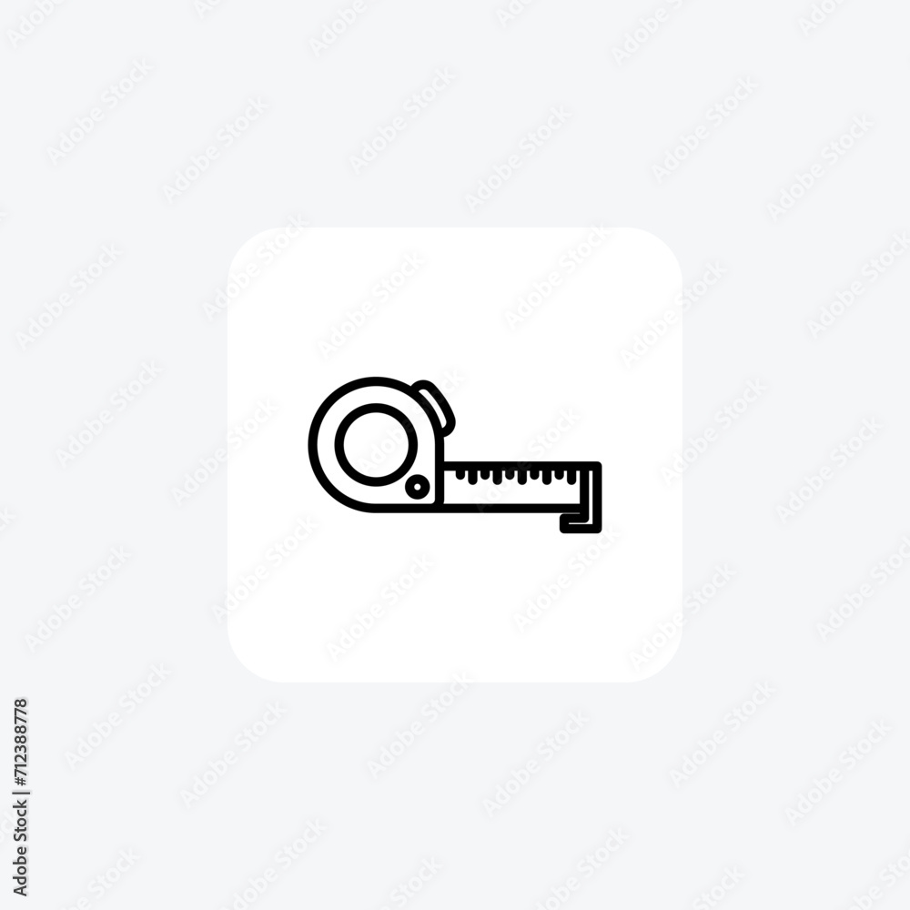 Tape Measure black outline icon , vector, pixel perfect, illustrator file Tape Measure black outline icon , vector, pixel perfect, illustrator file