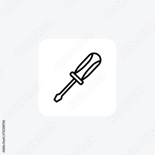 Screwdriver black outline icon , vector, pixel perfect, illustrator file