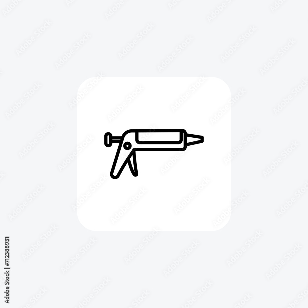 Caulking Gun black outline icon , vector, pixel perfect, illustrator file