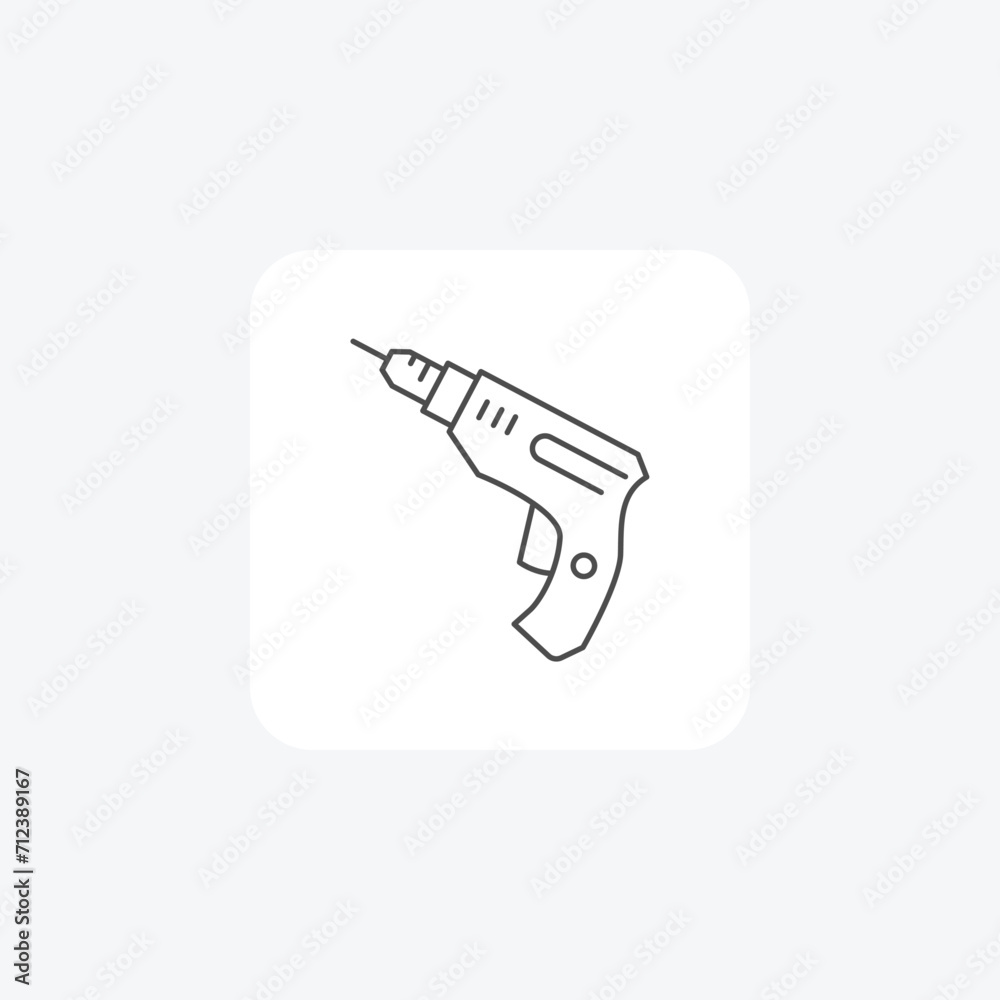 Drill grey thin line icon , vector, pixel perfect, illustrator file Drill grey thin line icon , vector, pixel perfect, illustrator file