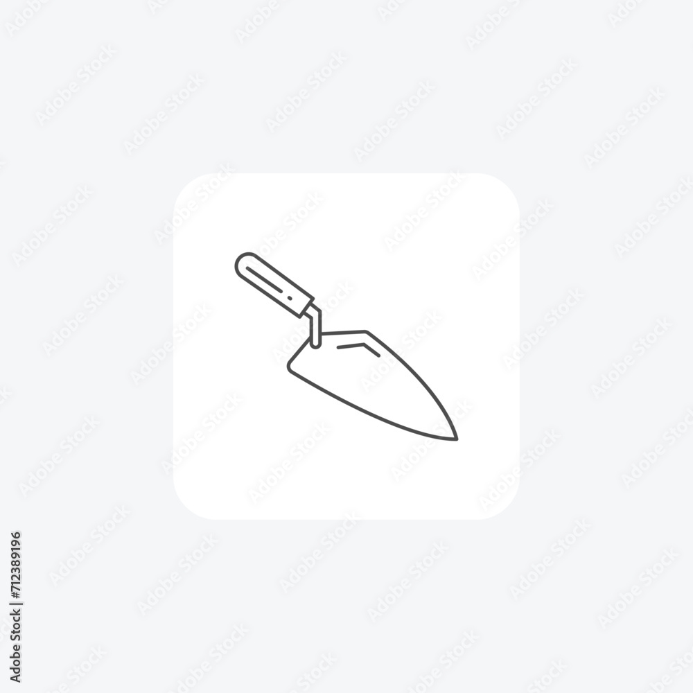 Trowel grey thin line icon , vector, pixel perfect, illustrator file Trowel grey thin line icon , vector, pixel perfect, illustrator file