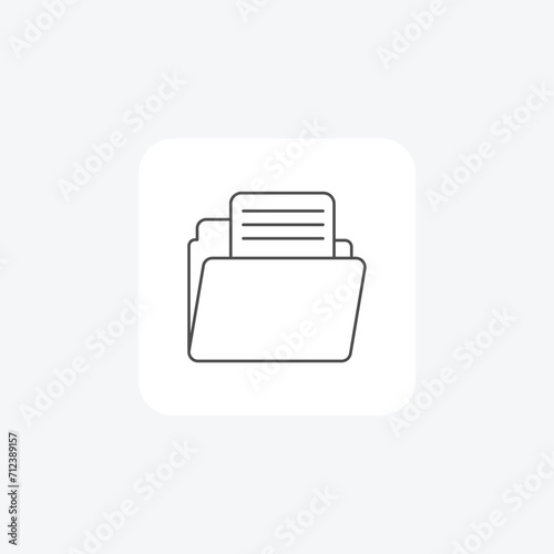 File grey thin line icon , vector, pixel perfect, illustrator file