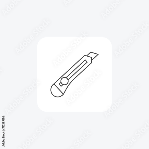 Utility Knife grey thin line icon , vector, pixel perfect, illustrator file