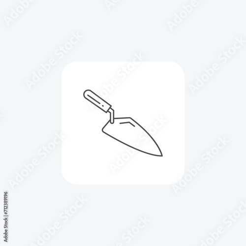 Trowel grey thin line icon , vector, pixel perfect, illustrator file
