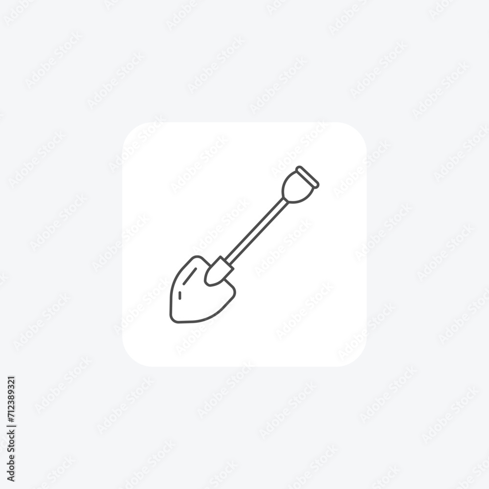 Shovel grey thin line icon , vector, pixel perfect, illustrator file Shovel grey thin line icon , vector, pixel perfect, illustrator file