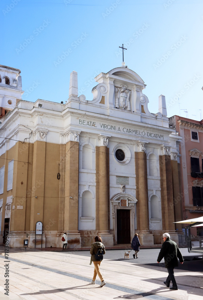 Facade of the Church of Carmine in Taranto, Puglia, Italy