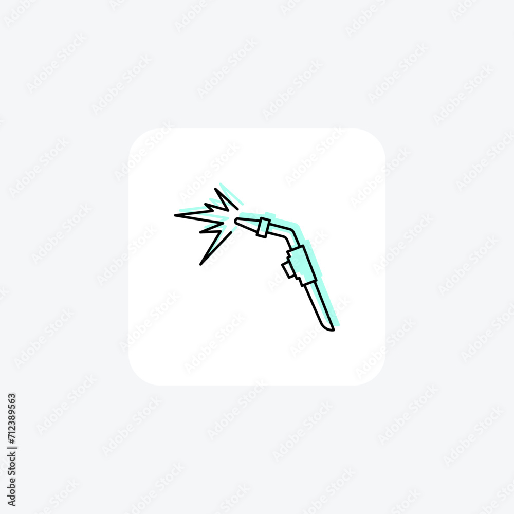 Welding Torch color shadow line icon , vector, pixel perfect, illustrator file