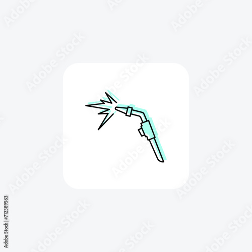 Welding Torch color shadow line icon , vector, pixel perfect, illustrator file