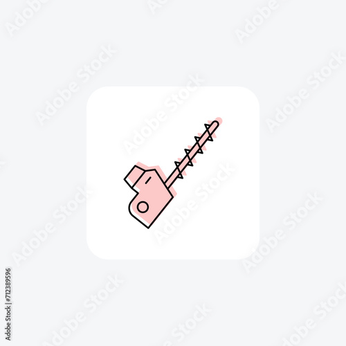 Hedge Trimmer color shadow line icon , vector, pixel perfect, illustrator file