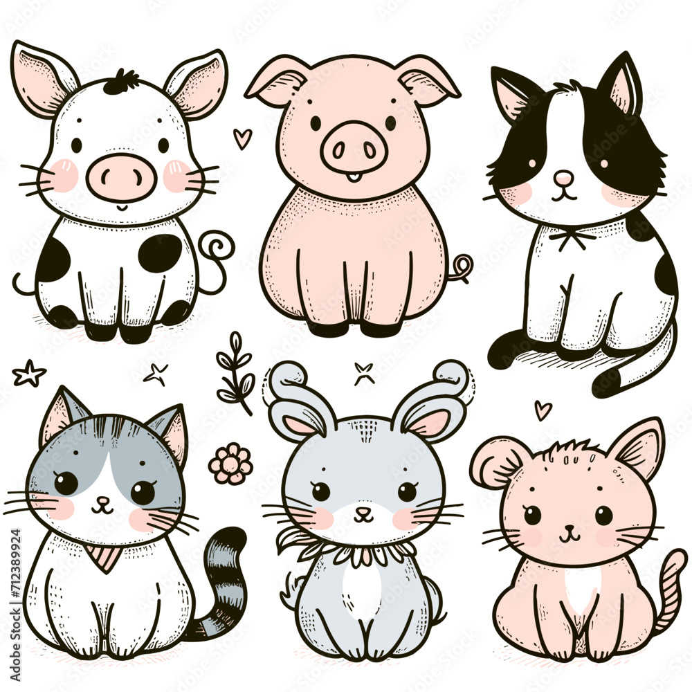 set of funny animals set of funny animals