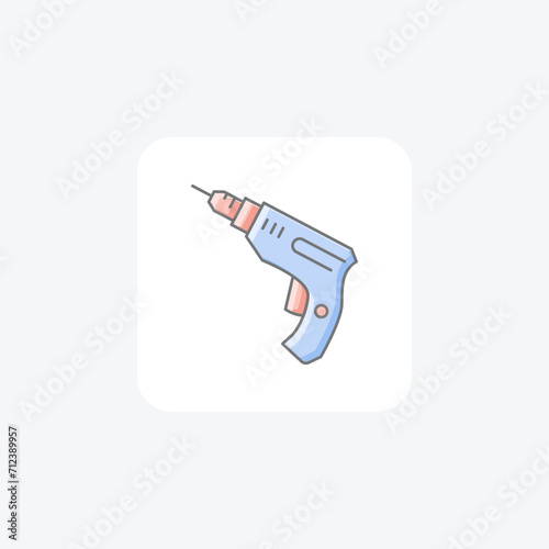 Drill awesome lineal color icon , vector, pixel perfect, illustrator file