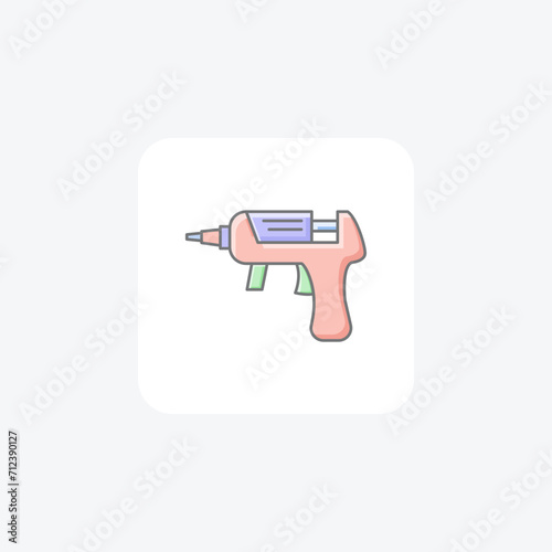 Glue Gun awesome lineal color icon , vector, pixel perfect, illustrator file
