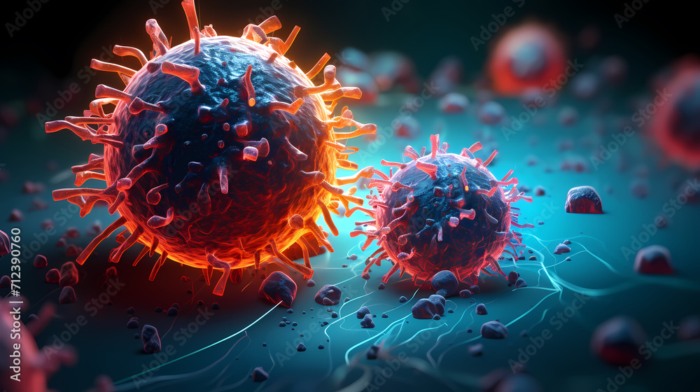 Virus cells abstract science concept, medical research background Virus cells abstract science concept, medical research background