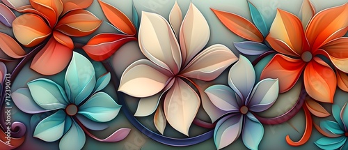 Colorful Abstract Floral 3D Artwork