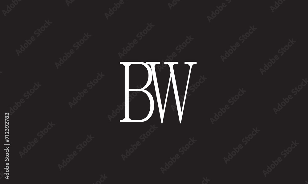 BW, WB, W, B Abstract Letters Logo Monogram BW, WB, W, B Abstract Letters Logo Monogram