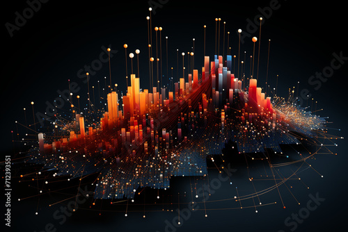 A contemporary and abstract scatter plot, highlighting data points without specific values, allowing for a focus on overall distribution and patterns. photo