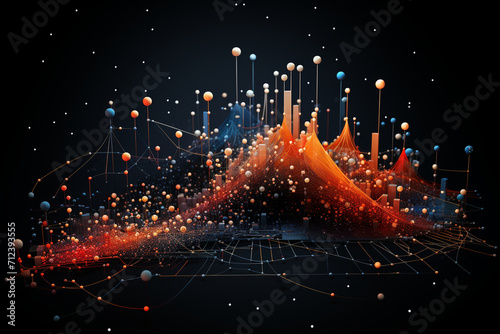 A contemporary and abstract scatter plot, highlighting data points without specific values, allowing for a focus on overall distribution and patterns.