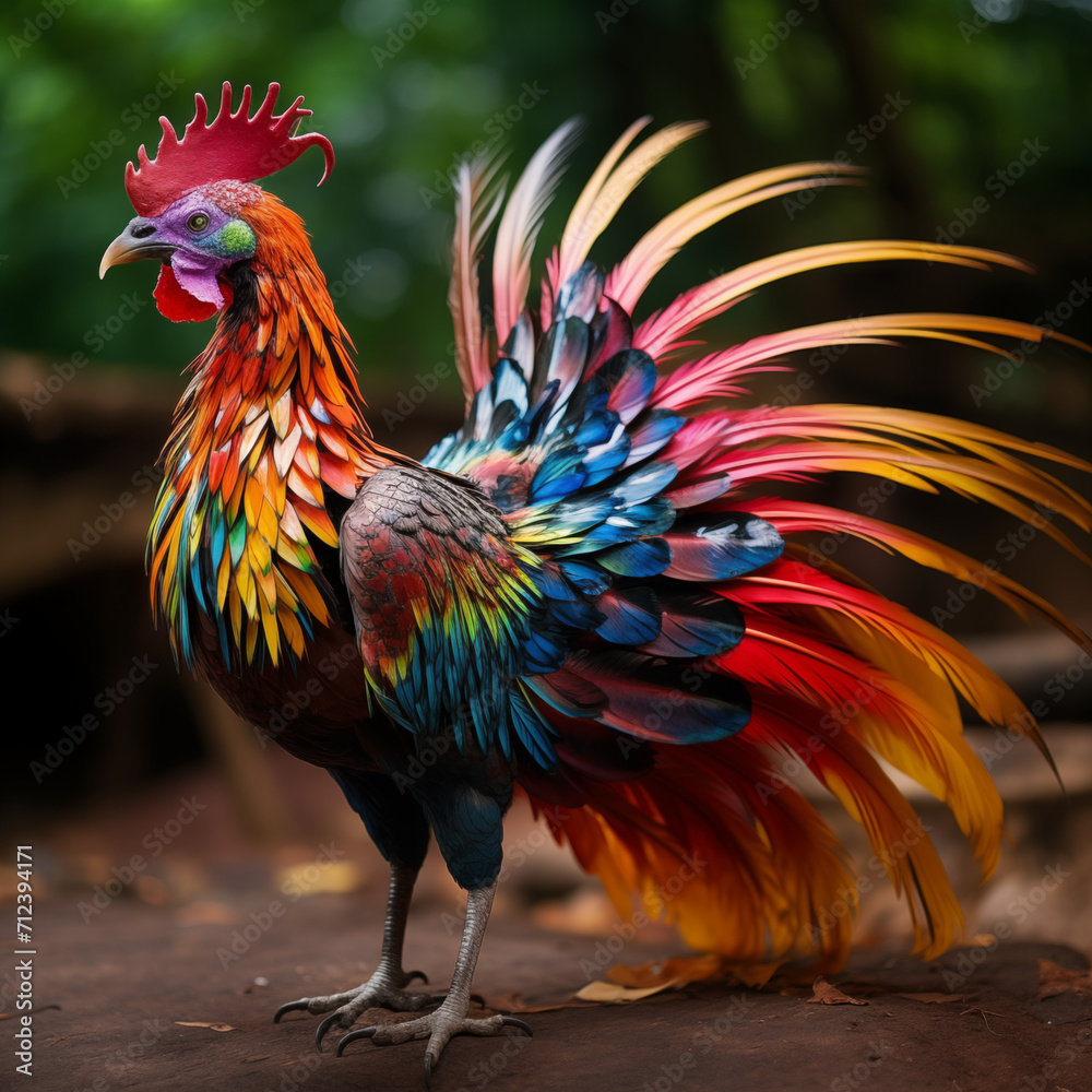 chicken , chicken colorful, rainbow