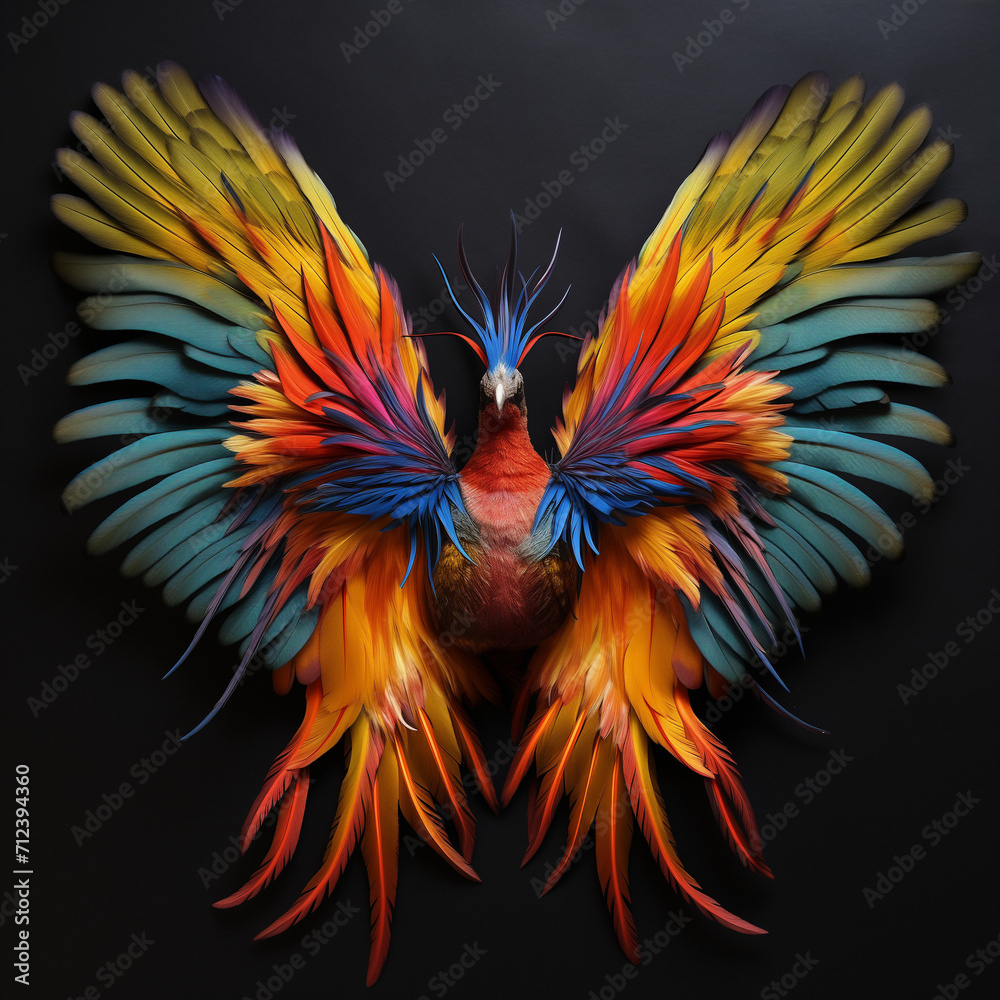 Fototapeta premium chicken wing, chicken colorful wing, feathers
