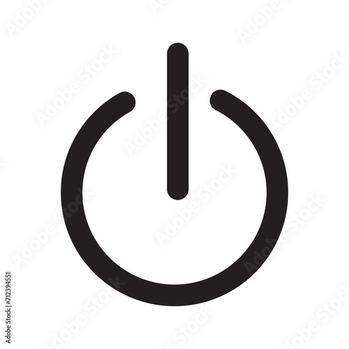 Outline On, off Icon isolated on white background. Line Shutdown symbol for web site design