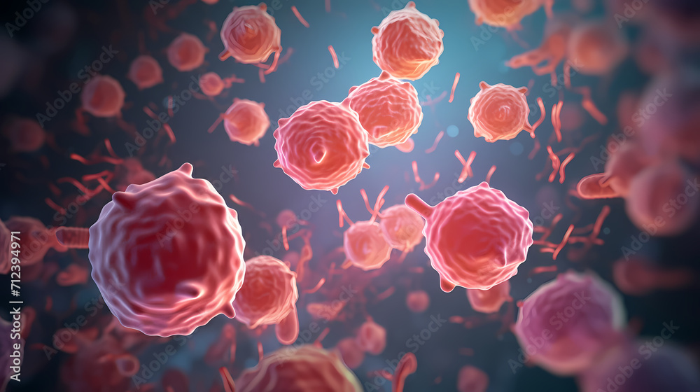 Virus cells abstract science concept, medical research background Virus cells abstract science concept, medical research background