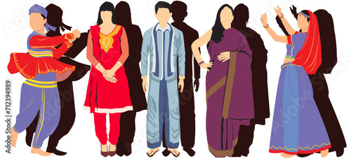 Indian people in traditional clothes