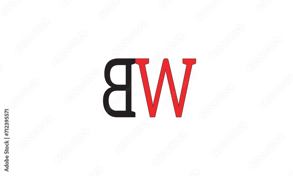 BW, WB, W, B Abstract Letters Logo Monogram BW, WB, W, B Abstract Letters Logo Monogram