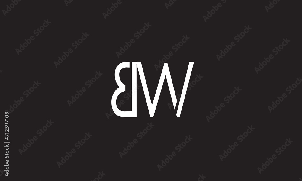 BW, WB, W, B Abstract Letters Logo Monogram BW, WB, W, B Abstract Letters Logo Monogram
