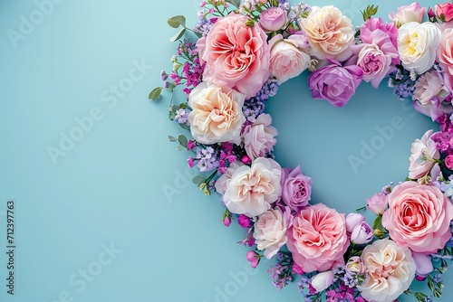 Mother's Day Pastel Floral Heart Background   © Kristian