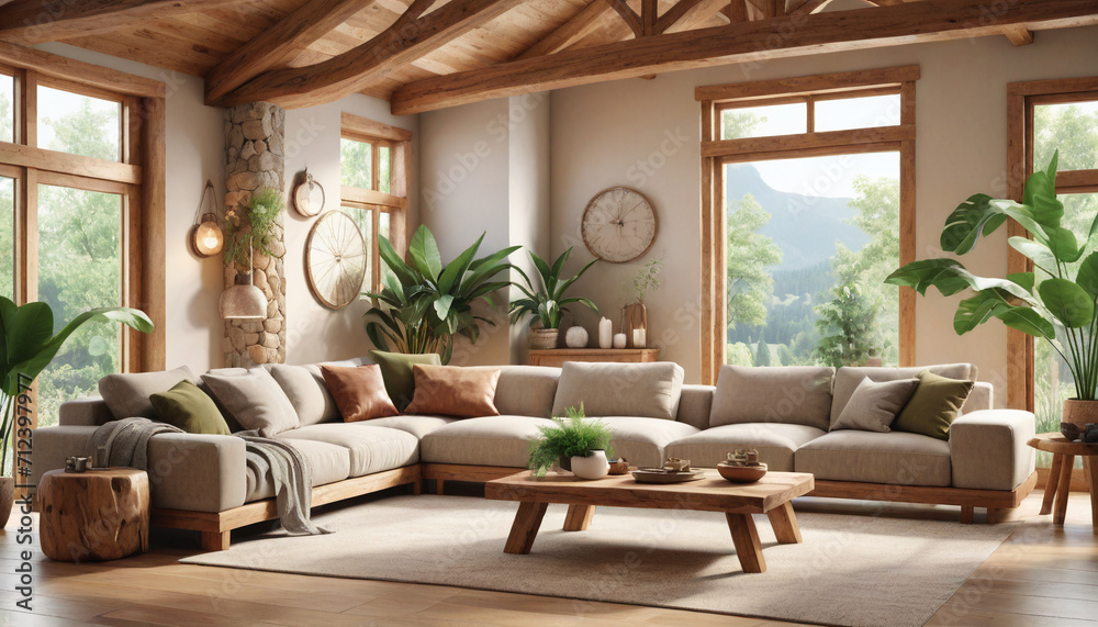 Curated visual reference: Picture Idea: Eco Friendly Living Room Design Large Biophilic Elements Natural