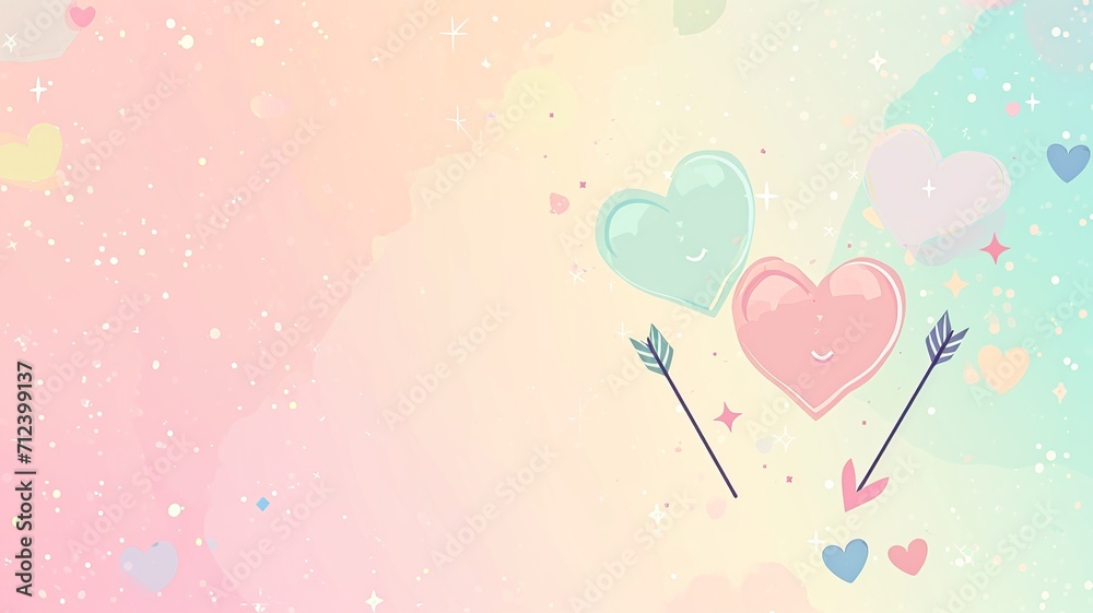 Charming Cupid's Arrows in Pastel with Hearts


