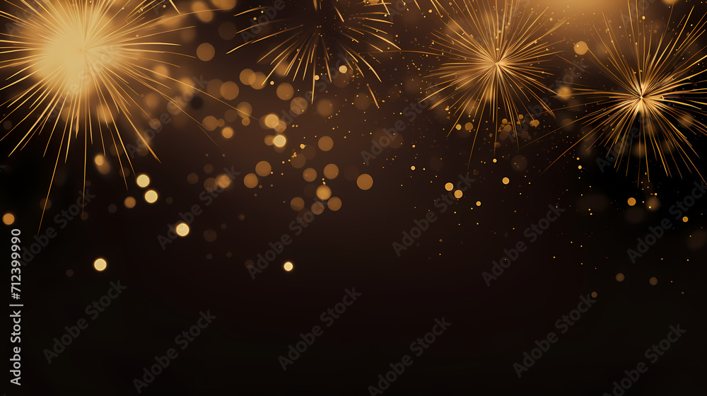 Fototapeta premium Beautiful creative holiday background with fireworks and sparkles