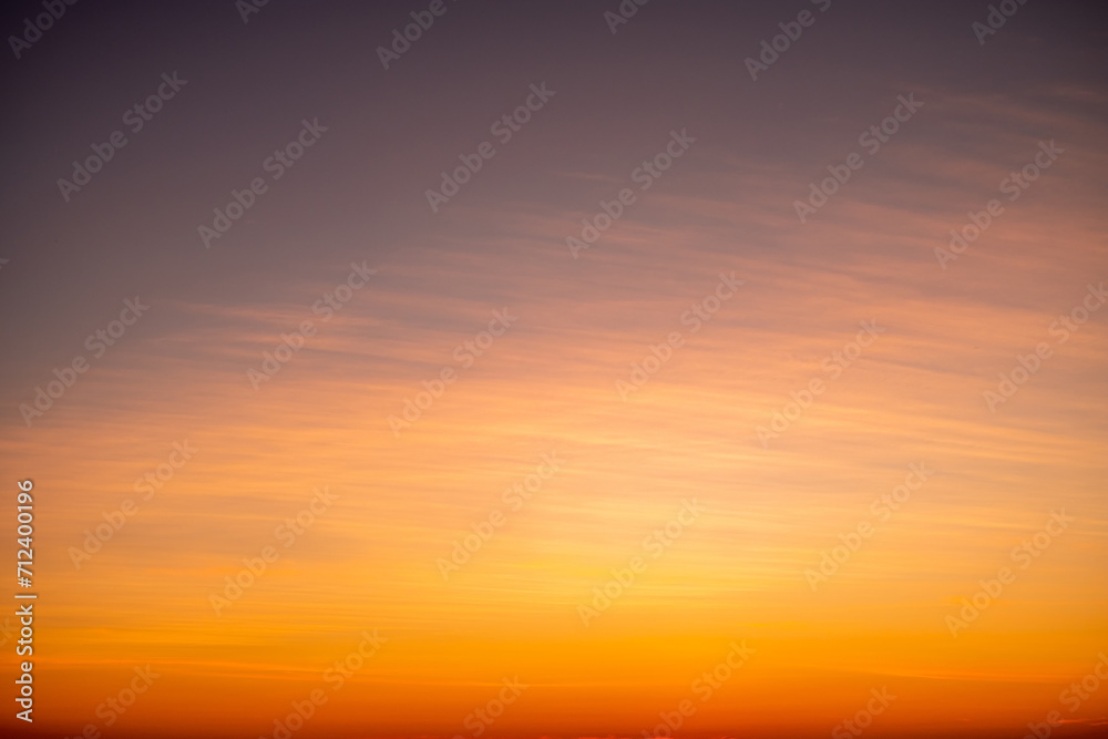 Beautiful , luxury soft gradient orange gold clouds and sunlight on the blue sky perfect for the background, take in everning,Twilight, Large size, high definition landscape photo