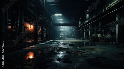 gritty dark industrial background illustration dystopian haunting, sinister moody, mechanical urban gritty dark industrial background © vectorwin
