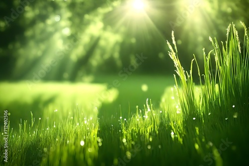 green grass and sunlight