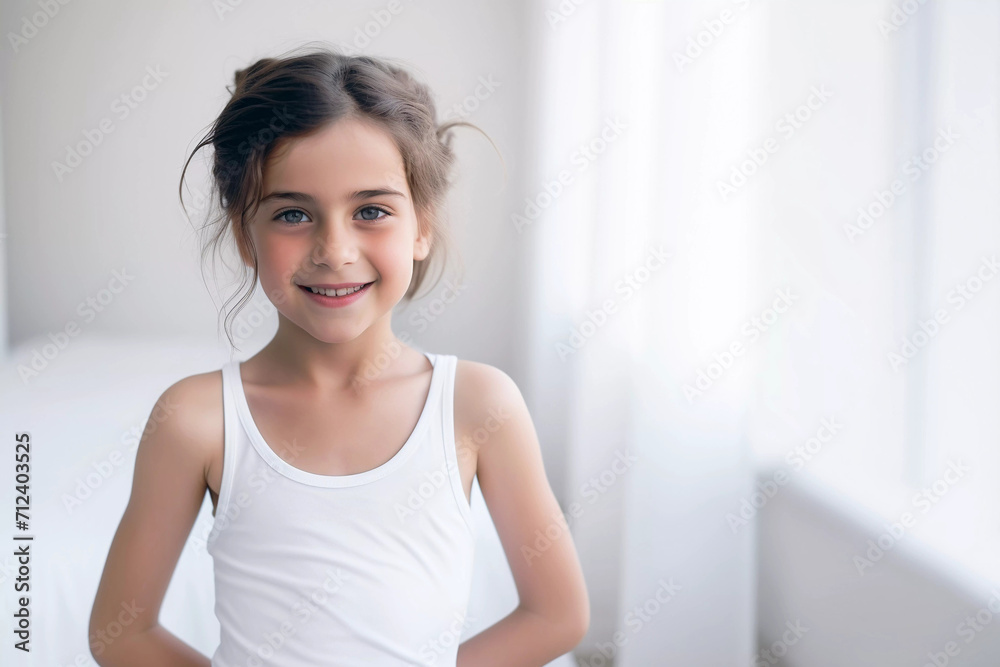 Young happy gymnastic girl portrait. Generative ai design. Young happy gymnastic girl portrait. Generative ai design.