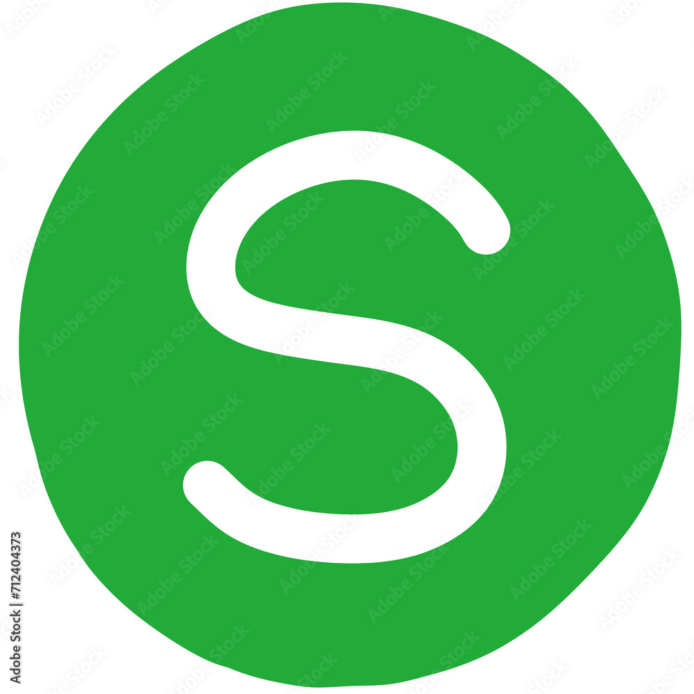 white letter s in a green circle white letter s in a green circle
